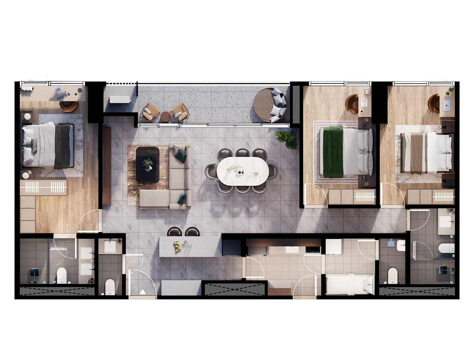 Three Bedroom floor plan thumbnail