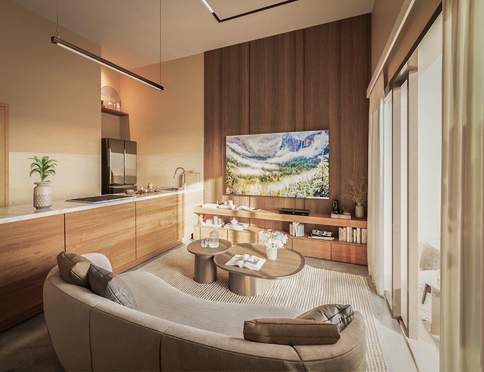 Sondris Two Bedroom Living area and kitchen
